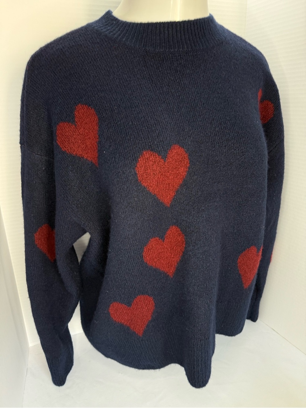 The Loved Up Sweater in Navy by the brand Cosmic Blue Love